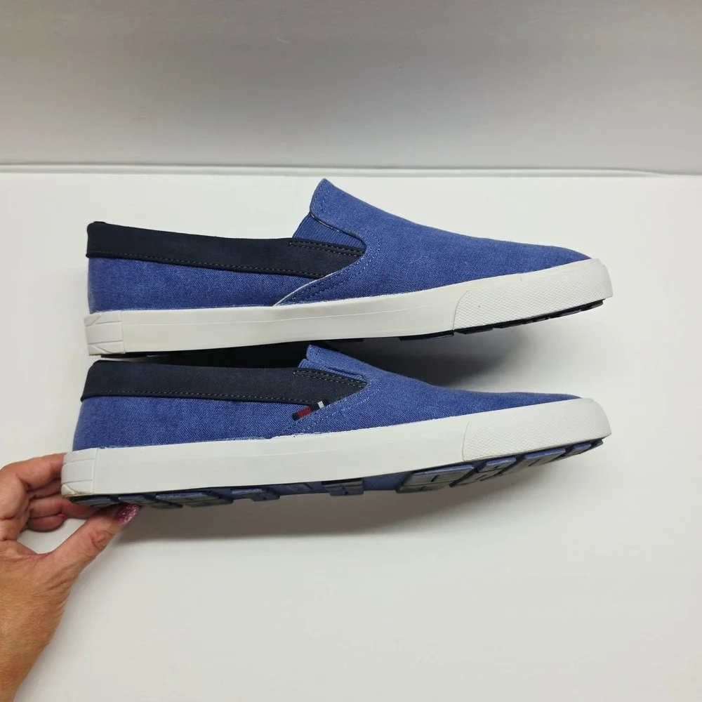 Ben Sherman Slip On Sneakers Mens 12 Blue Fabric Casual Loafers Low Top
